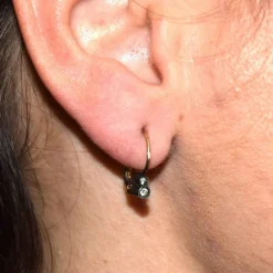 ÈRE VICTORIENNE - BOUCLES D'OREILLES EN OR ET ARGENT - DIAMANTS