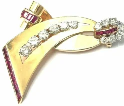 Rubis retro, broche ruban par Lackritz