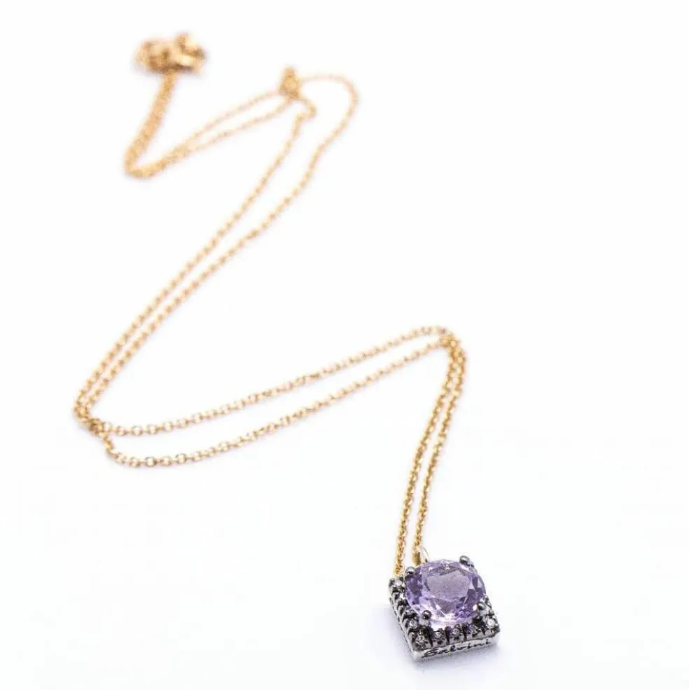 SALVINI - collier avec améthyste et or bicolore