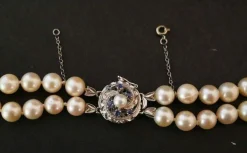 Sautoir 2 Rangs perles de culture et or blanc
