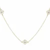 Sautoir diamants ors jaune et blanc arabesques