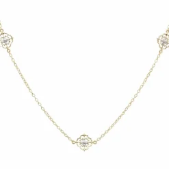 Sautoir diamants ors jaune et blanc arabesques