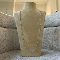 Sautoir en or gris 18K – 80 cm – 2,50 ct de diamants brillants G-VS