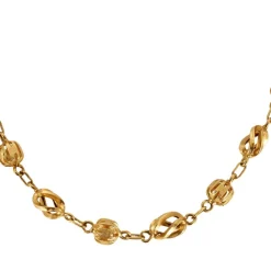 Sautoir en or jaune maille alternée