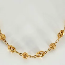 Sautoir en or jaune maille alternée
