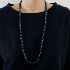 Sautoir lapis lazuli et argent
