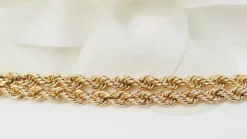 Sautoir maille corde en or jaune
