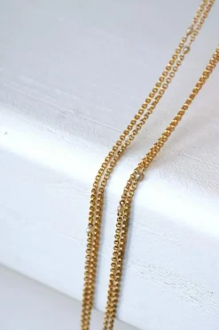 Sautoir maille jaseron or et perles fines