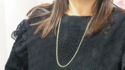 Sautoir maille marine limée en or jaune