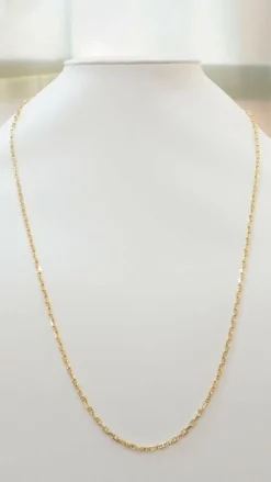 Sautoir maille marine limée en or jaune