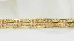 Sautoir maille marine limée en or jaune