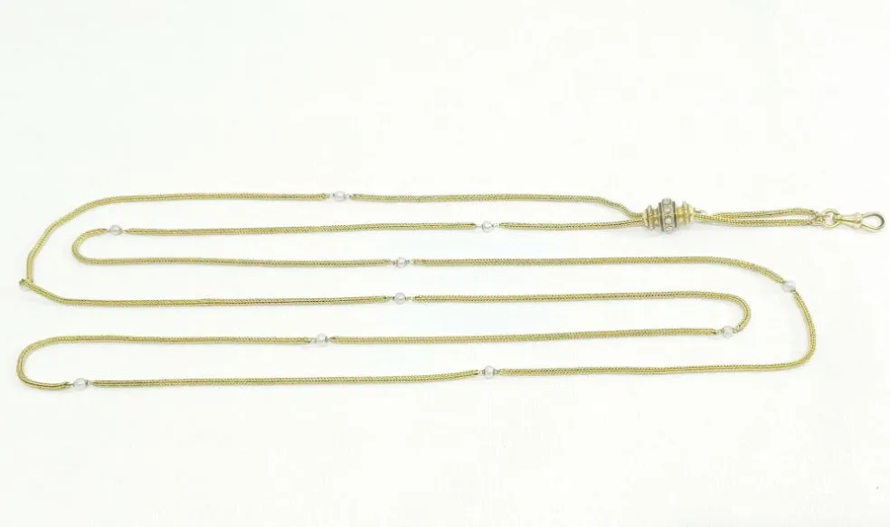 Sautoir Or Et Perles