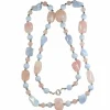 Sautoir Quartz Rose Calcédoine Argent