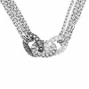 Sautoir Titane et Or blanc Diamants Blancs Gris et Noirs