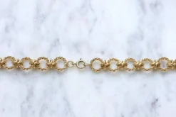 Sautoir vintage, maille corde, en or jaune