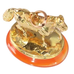 Sceau pendentif cheval en or vintage