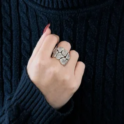 SEDA MANOUKIAN - Bague en or rose, pierres de lune et diamants