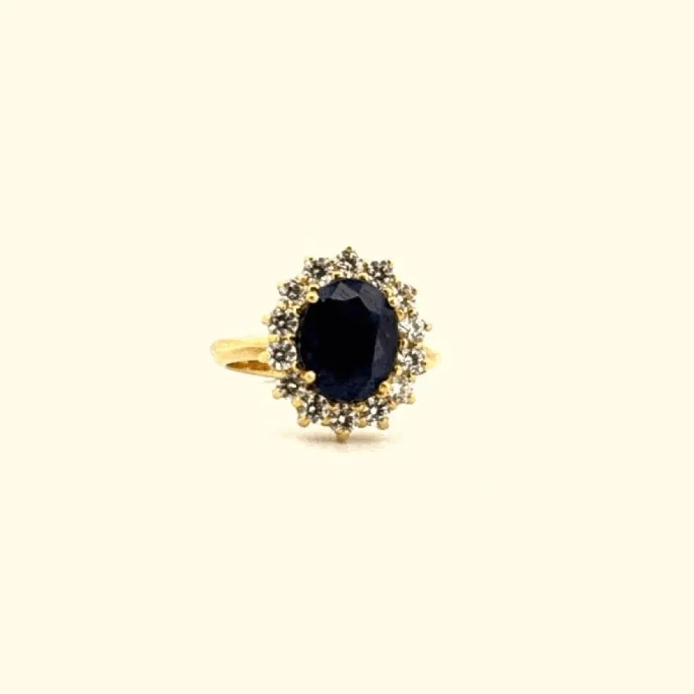 SINICO / Bague Pompadour Or Jaune 18k & Saphir