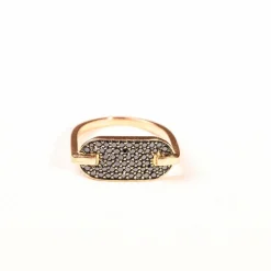 SO SHOCKING - Bague "Singulière" diamants noirs or rose