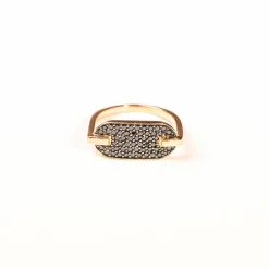 SO SHOCKING - Bague "Singulière" diamants noirs or rose