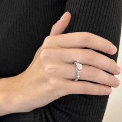Solitaire or gris Diamants 1,40 Cts