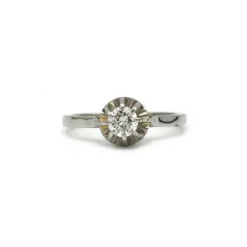 Solitaire - Or, platine et diamant