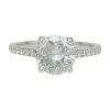 Solitaire accompagné, diamant 1,53 carat.