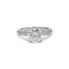 Solitaire accompagné or blanc diamants - 1,51 carat D VS1