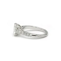 Solitaire accompagné or blanc diamants - 1,51 carat D VS1