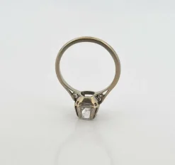 Solitaire ancien or blanc diamant