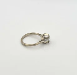 Solitaire ancien or blanc diamant
