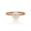 Solitaire ancien or jaune perle de culture