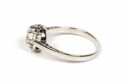 Solitaire Art Déco or blanc diamant (+-0.65ct)