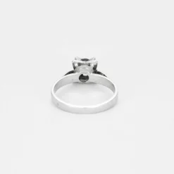 Solitaire Art Déco or blanc