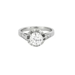 Solitaire Art déco platine et diamant
