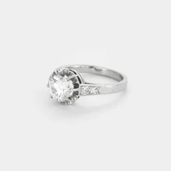 Solitaire Art déco platine et diamant