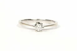 Solitaire contemporain or blanc diamant