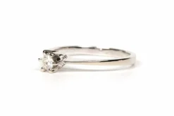 Solitaire contemporain or blanc diamant