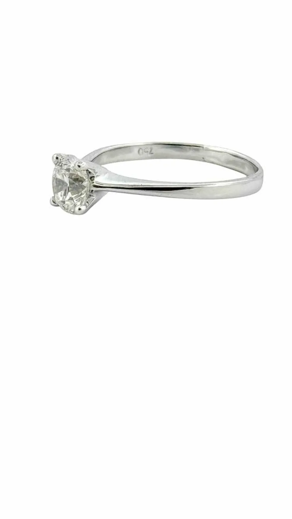 Solitaire diamant 1 carat , or blanc 18 carats