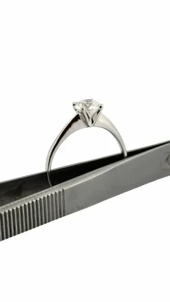 Solitaire diamant 1 carat , or blanc 18 carats