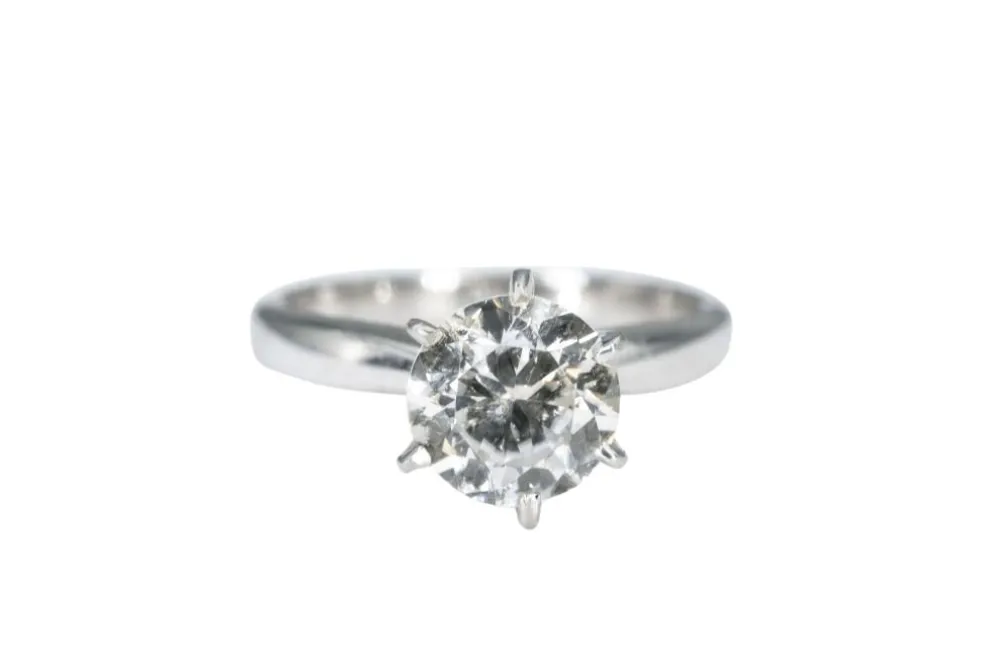 Solitaire diamant de 1,92 carats or blanc