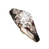 Solitaire diamant, monture or et platine