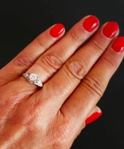 Solitaire diamant, monture or et platine