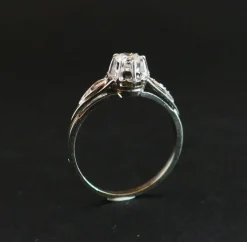 Solitaire diamant, monture or et platine