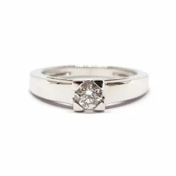 Solitaire diamant or blanc