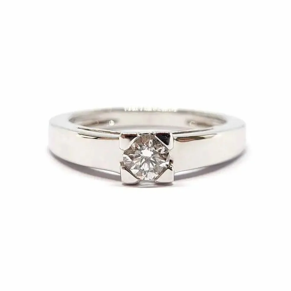 Solitaire diamant or blanc