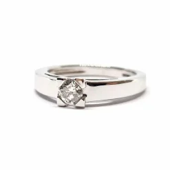 Solitaire diamant or blanc