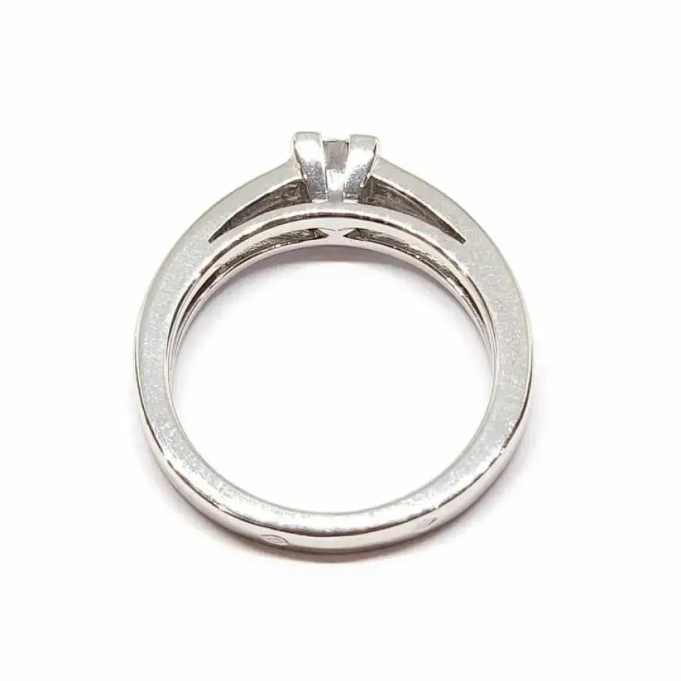 Solitaire diamant or blanc