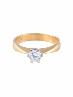 Solitaire Diamant Or Rose