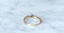Solitaire diamant sur or rose et argent